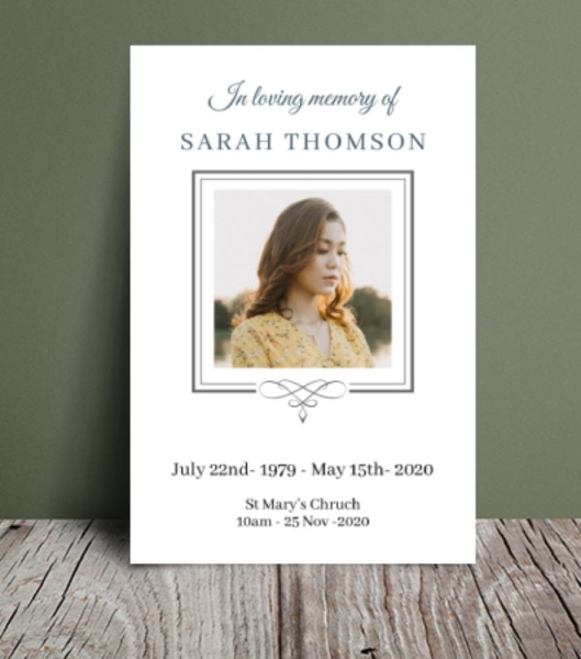 Simple editable funeral order of service (015) - Free Funeral Order of Service Template