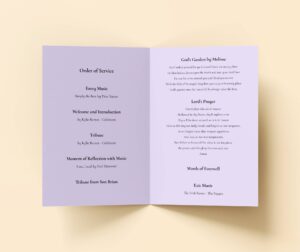 Modern funeral order of service printing