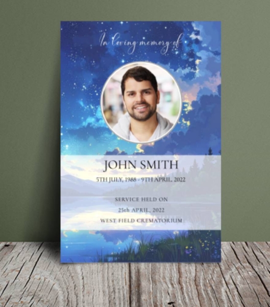 AI Generated Dreamy Sky Funeral Order of Service Template 185 - Free Funeral Order of Service Template