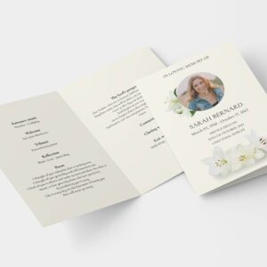 White Lilies Funeral Order of Service Template 184