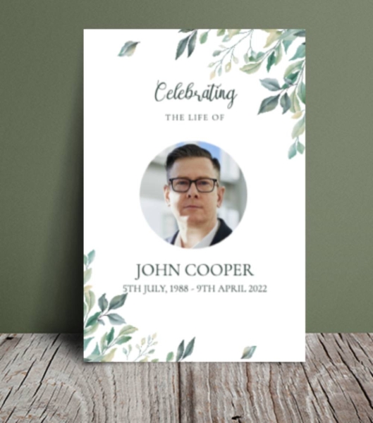 Greenery Order Of Service For Funeral 186 - Free Funeral Order of Service Template