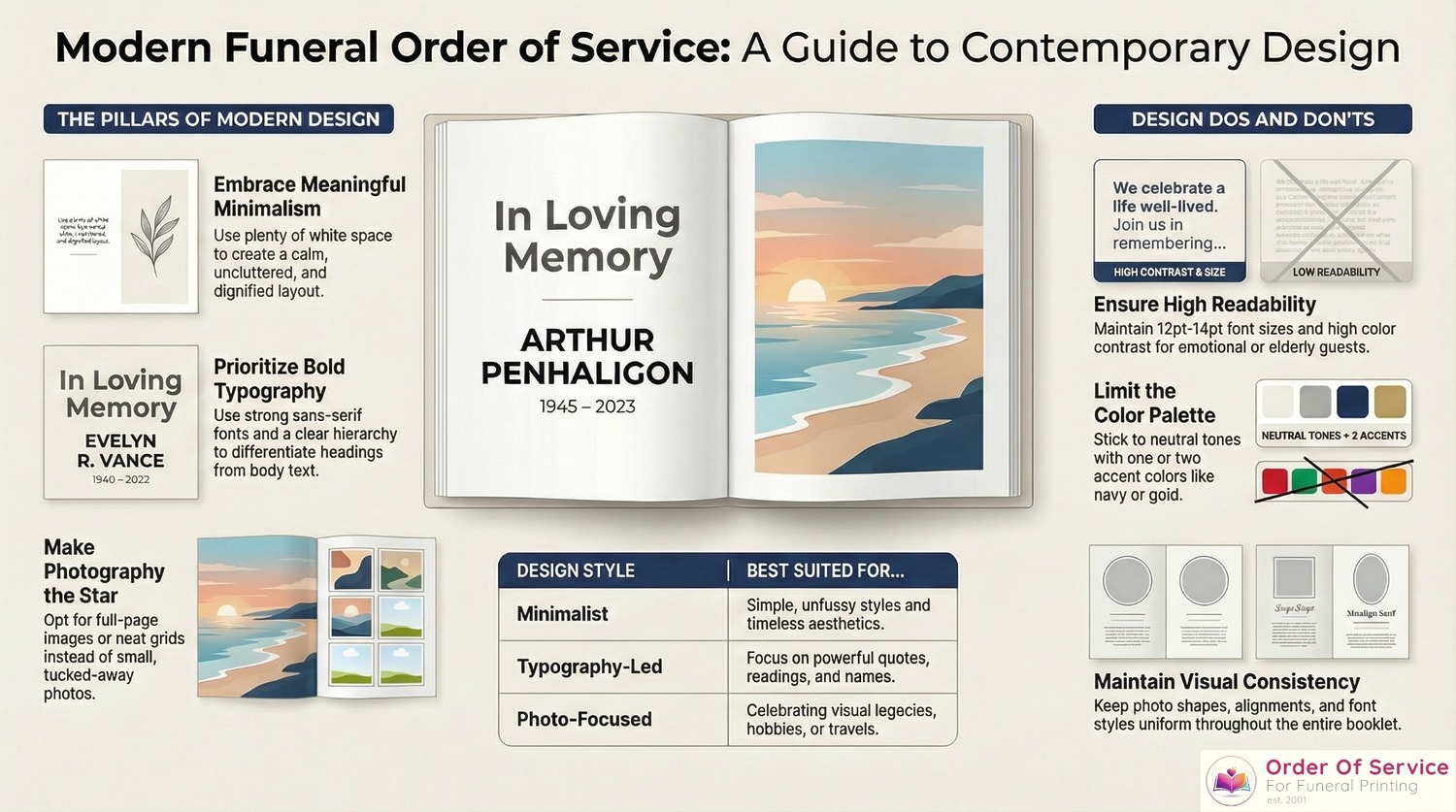 Modern Funeral Order of Service Templates: Simple, Elegant & Personal