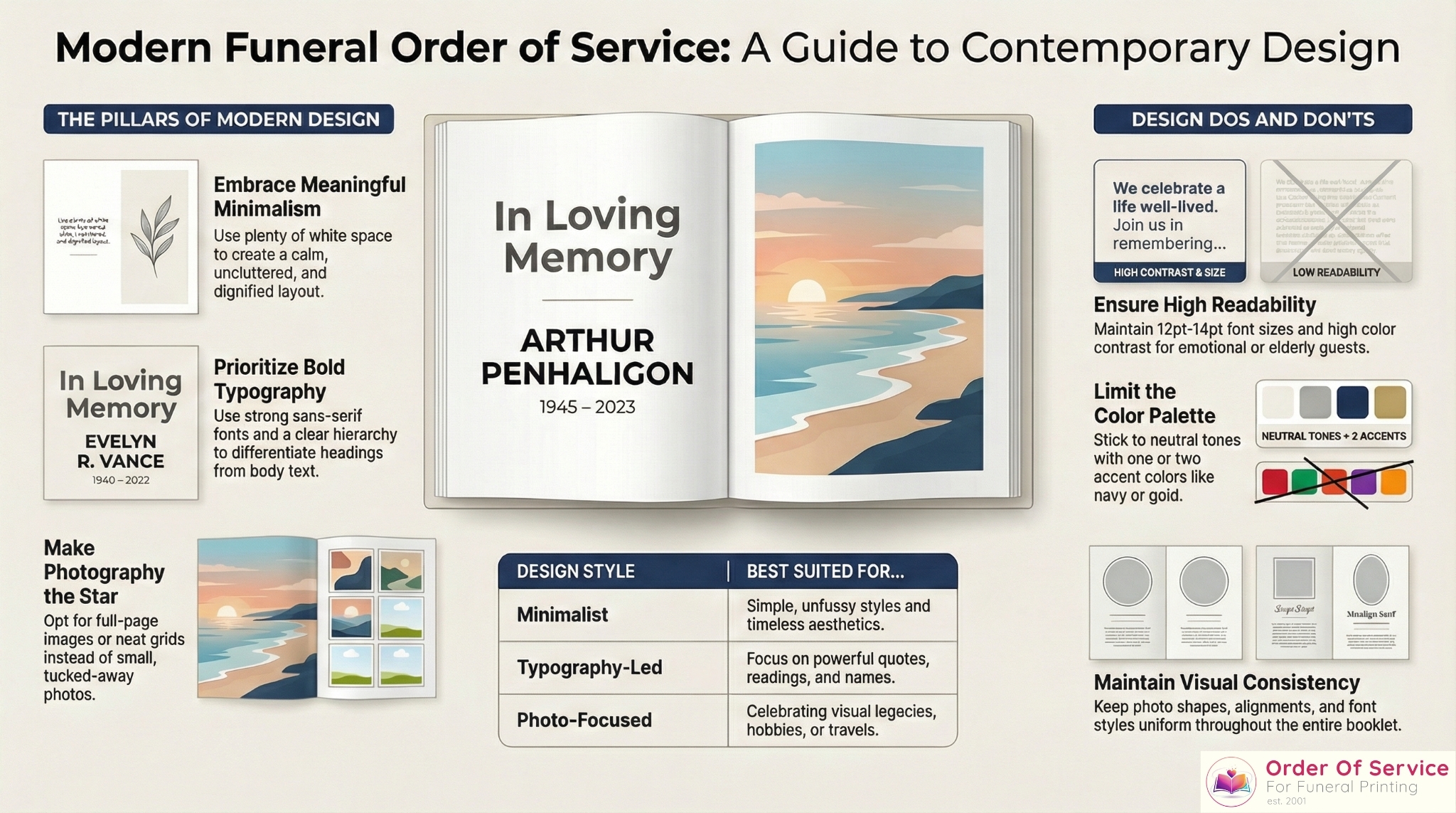 Modern Funeral Order of Service Templates: Simple, Elegant & Personal