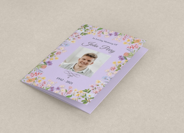 Floral Funeral Order of Service Templates