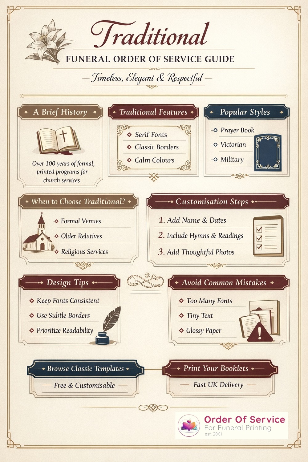 Traditional Funeral Order of Service Templates: Timeless, Elegant & Respectful