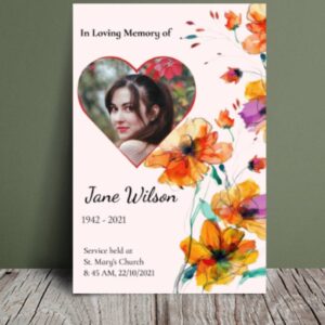 Editable floral order of service (005) - Template Design