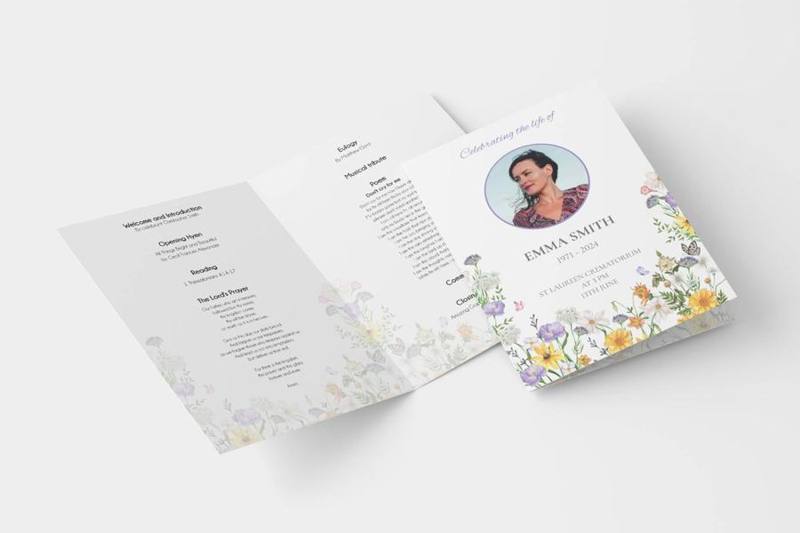 Colourful funeral order of service templates