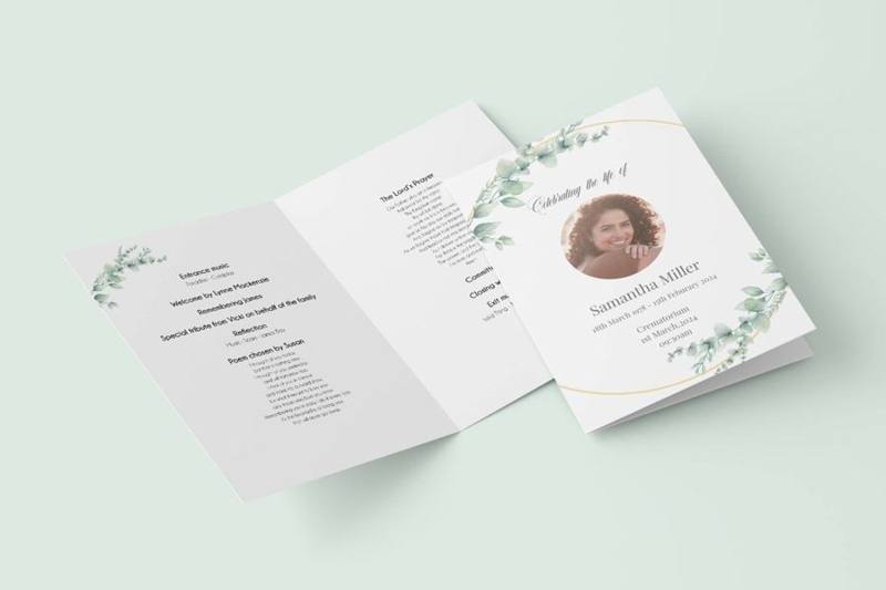 Modern funeral order of service templates