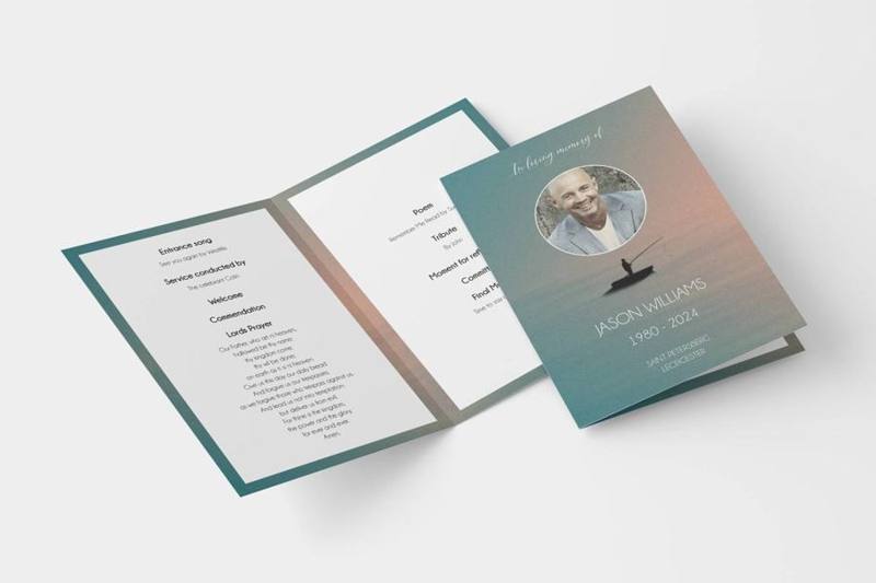 Sports and hobby funeral order of service templates