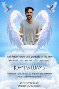 In Heaven Funeral Invitation Design – Funeral Order of Service Template