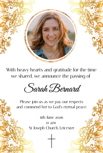 Religious Funeral Invitation Design – Funeral Order of Service Template